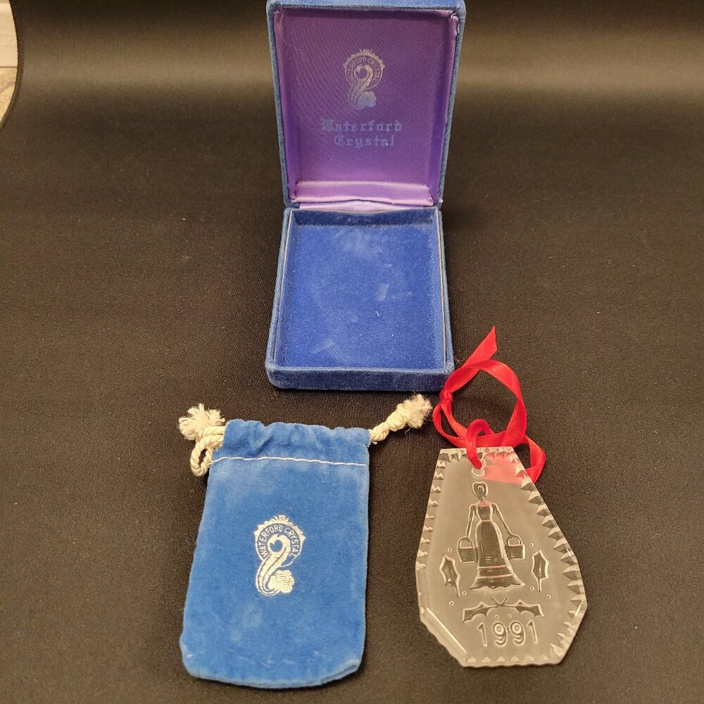 1991 Waterford Crystal 12 Days Of Christmas Ornament Eight Maids a Milking Case
